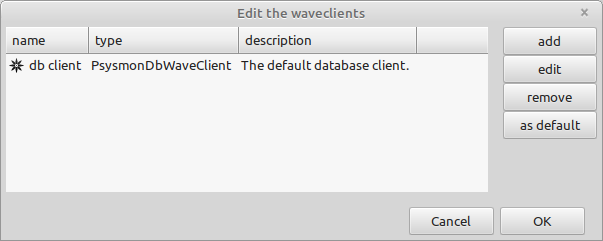 The waveclient editor with the changed custom description.